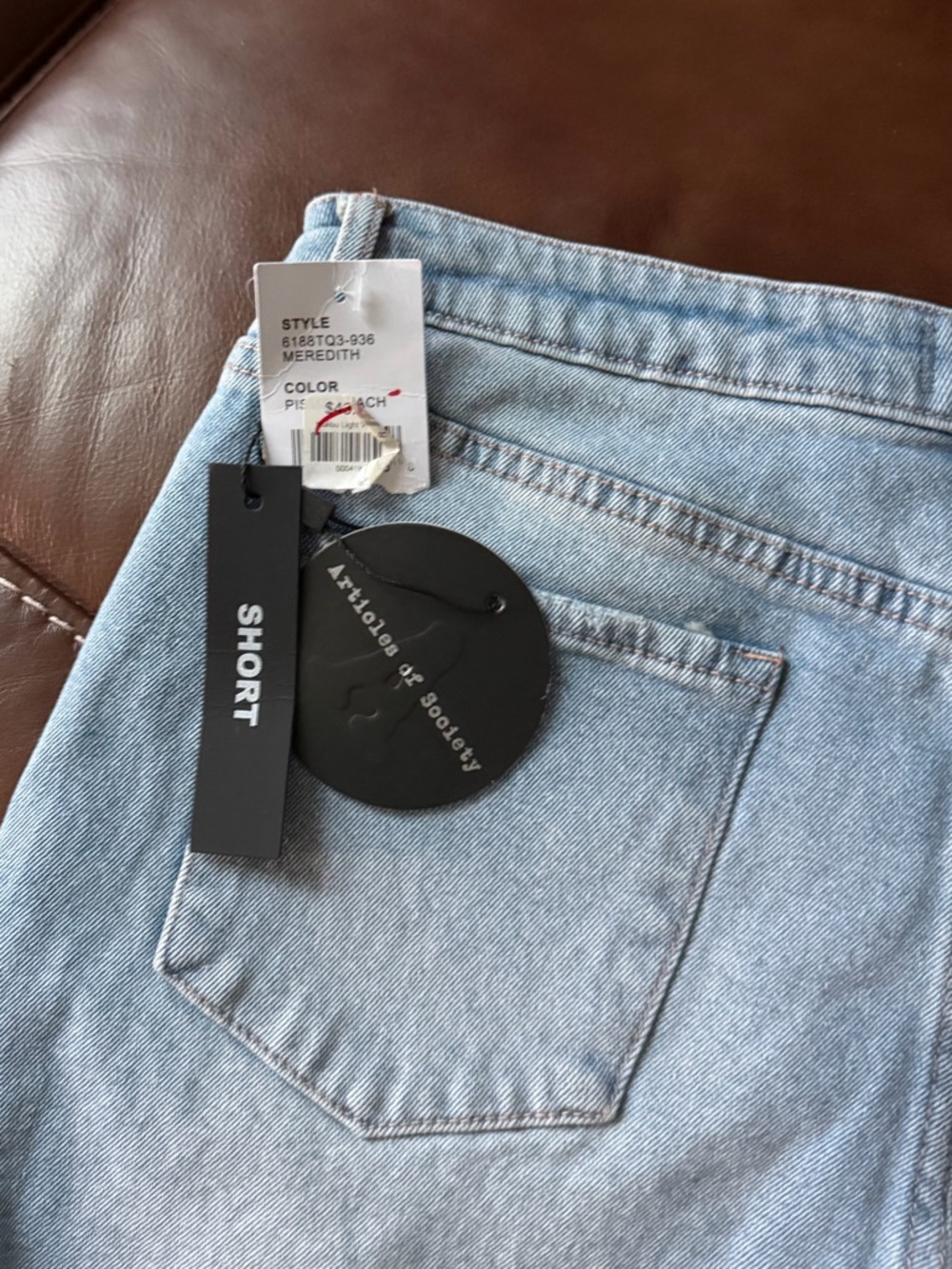 Articles Of Society Light Blue Distressed Denim Shorts - Picture 6 of 8